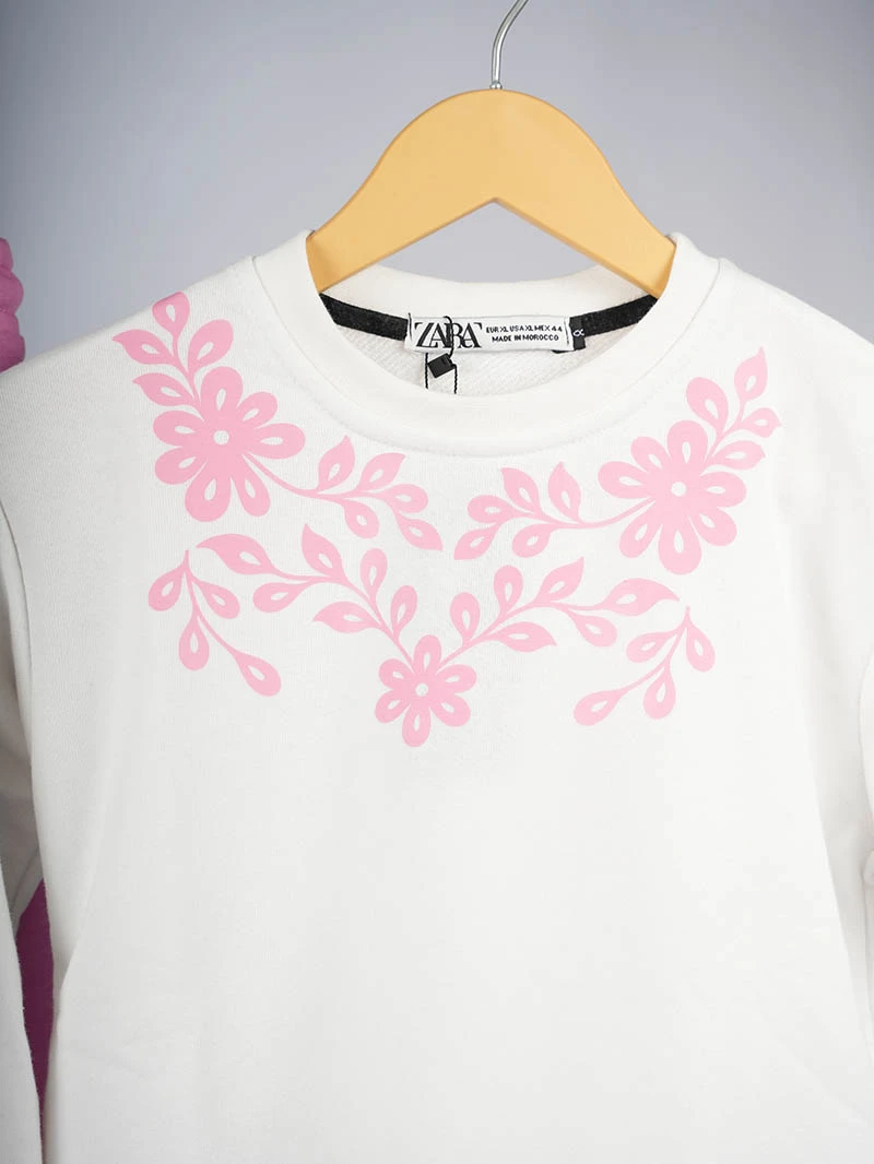 Ensemble 3D Flower Blanc & Rose en premuim montonet Turc