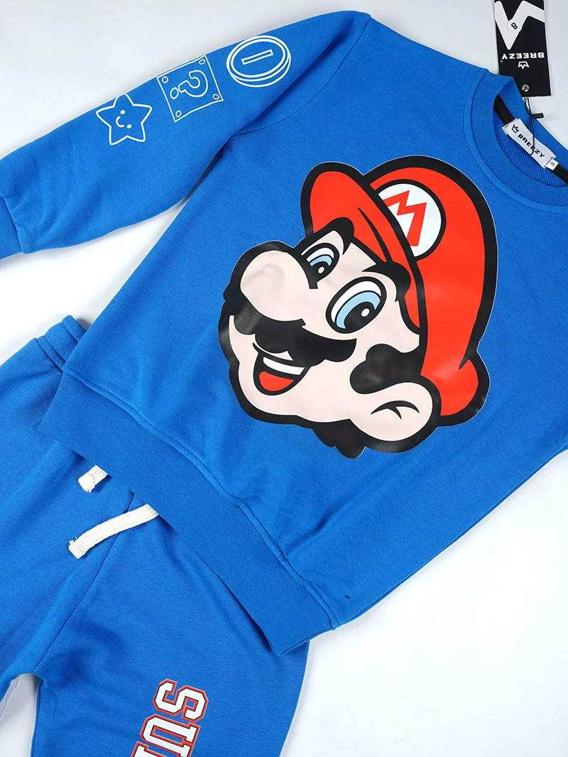 Ensemble 3D Super mario Bleu roi en premuim montonet Turc