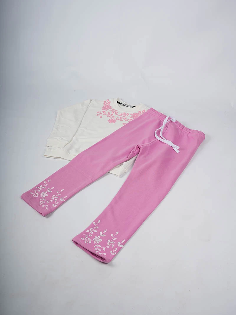 Ensemble 3D Flower Blanc & Rose en premuim montonet Turc