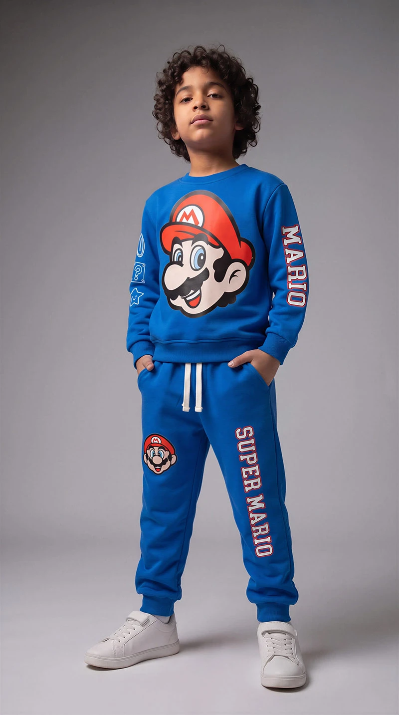 Ensemble 3D Super mario Bleu roi en premuim montonet Turc