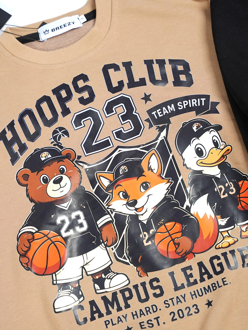 Ensemble 3D Hoops Club Beige& Noir en premuim montonet Turc