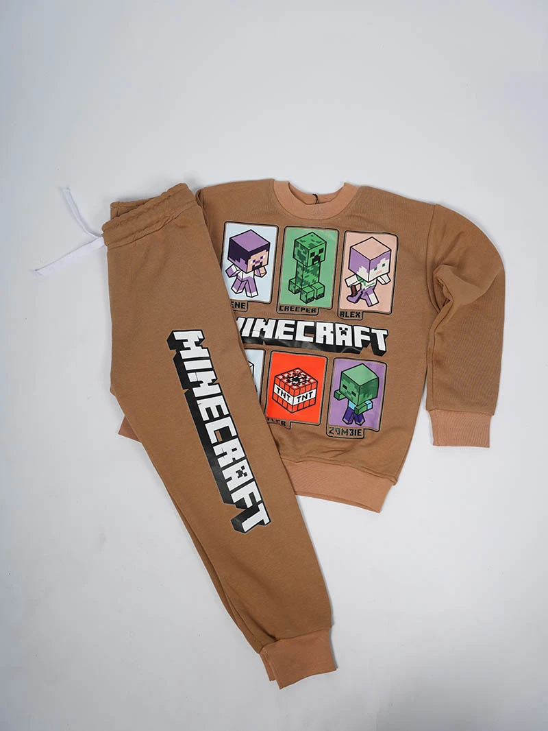 Ensemble 3D Minecraft Marron en premuim montonet Turc